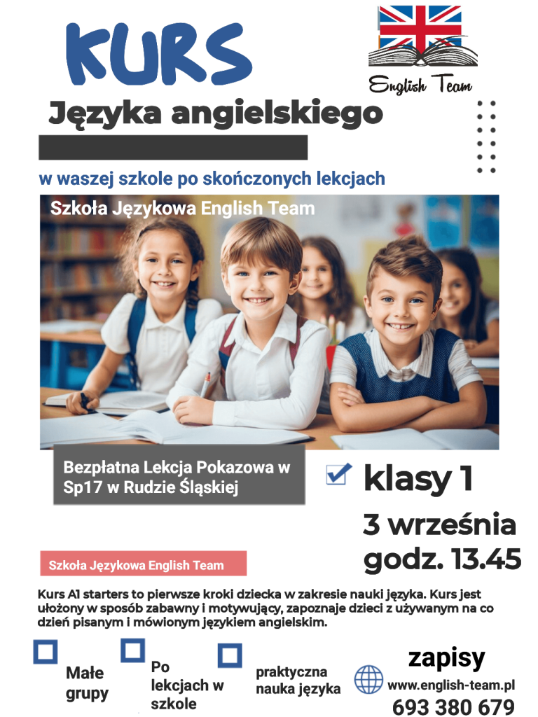 Bezpłatna lekcja próbna dla klas 1 w SP 1 w Rudzie Śląskiej